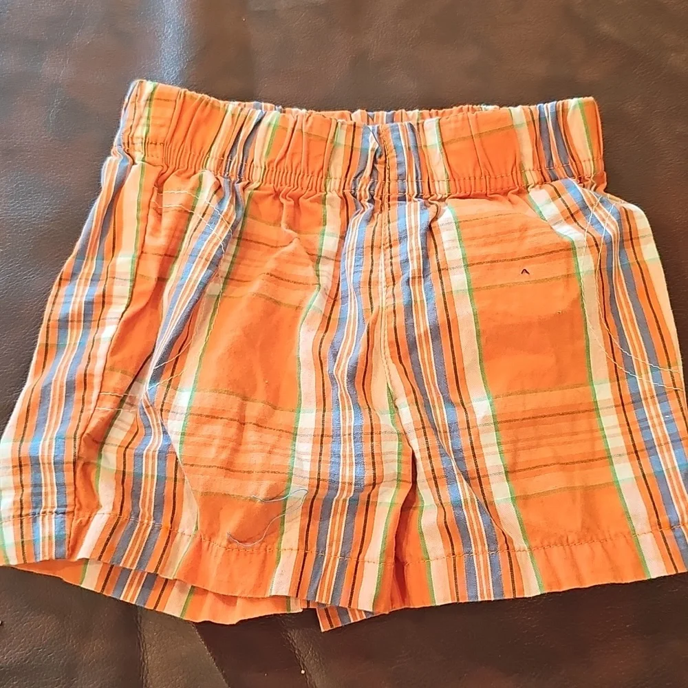 N Orange Plaid Shorts Carters Sz 9 Mth